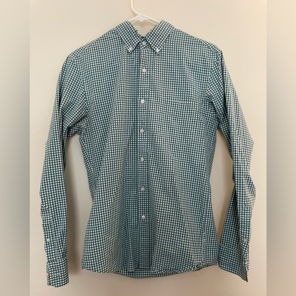 Mens J Crew Button Down. Size Small. Teal check